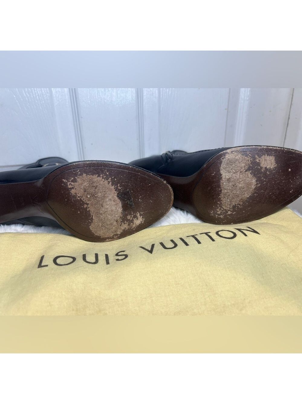 ❤️ LOUIS VUITTON🌷HOST PICK🌷LEATHER ANKLE BOOTS BLACK 6.5 (36.5) - Picture 9 of 16